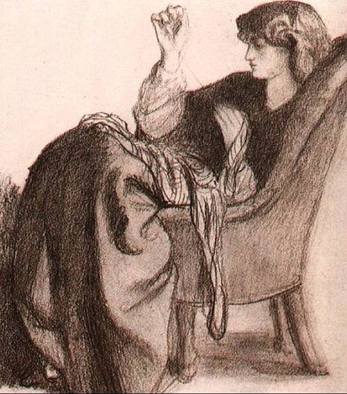 Drawing of Jane Burden Morris by Dante Gabriel Rossetti