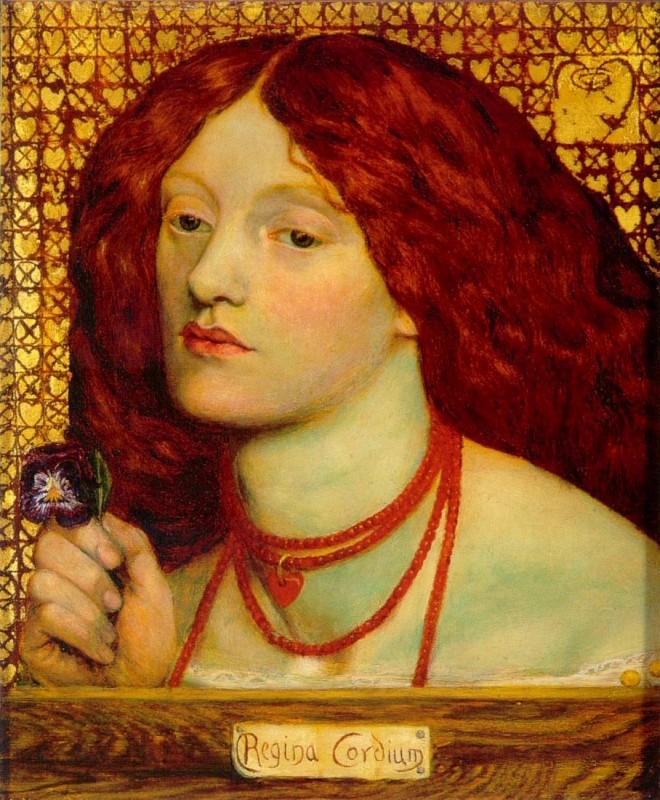 'Regina Cordium' was begun by Rossetti while honeymooning with Elizabeth Siddal