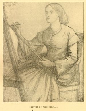 Drawing of Siddal by Dante Gabriel Rossetti