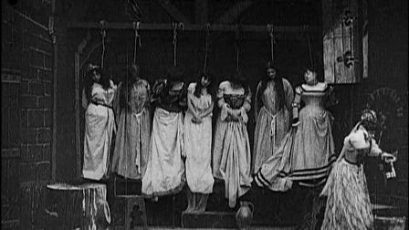 Scene from Barbe-bleue in which the bride finds her predecessors' bodies. 