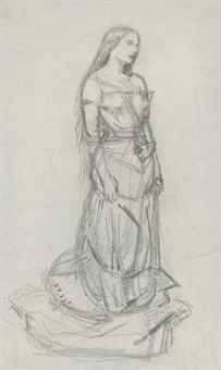 Study of Effie Millais for 'The Eve of St. Agnes'