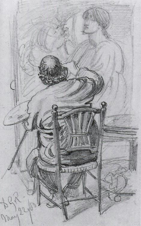 'Rossetti working on "The Day Dream" ' by Frederic Shields