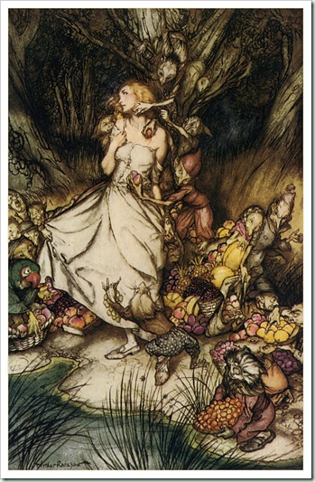 Goblin Market illustration by Arthur Rackham