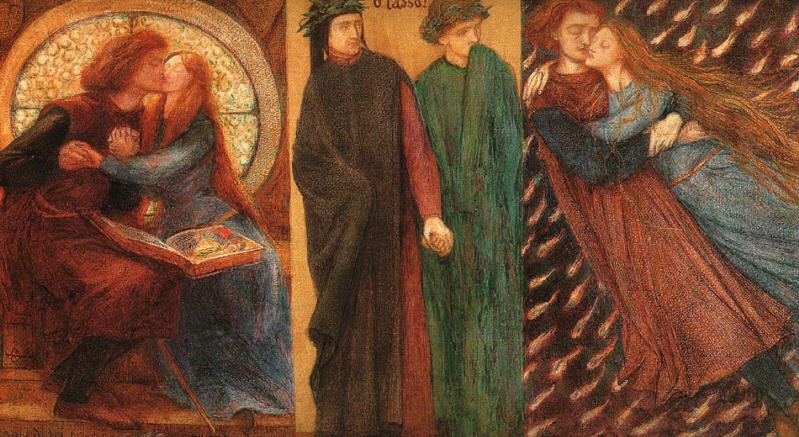 'Paolo and Francesca de Rimini', Dante Gabriel Rossetti