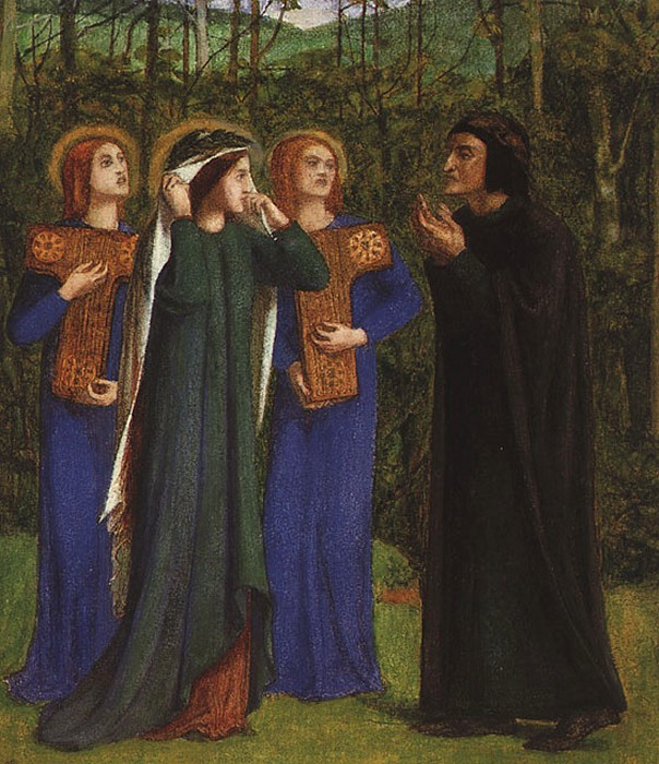 'The Meeting of Dante and Beatrice in Paradise', Dante Gabriel Rossetti. Model, Elizabeth Siddal