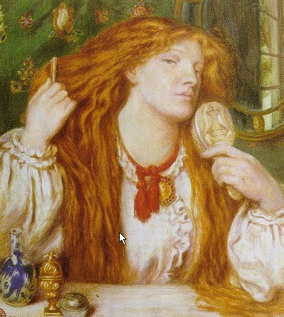 'Woman combing her hair', Dante Gabriel Rossetti. Model: Fanny Cornforth