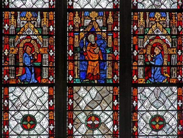 Detail of window in Merton College Chapel, via Medieval Stained Glass Photographic Archive 