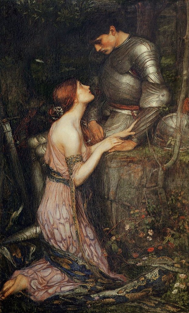 Waterhouse's earlier version of Lamia. Her snakeskin is still draped around her body. 