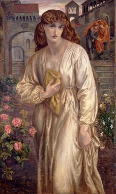 'The Salutation of Beatrice', Dante Gabriel Rossetti. Model, Jane Morris