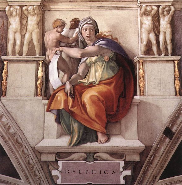 Michelangelo's Delphic Sibyl on the ceiling of the Sistine Chapel