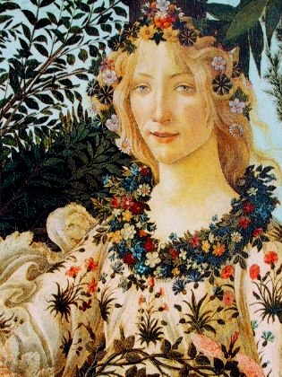 Detail of Flora in Botticelli's Primavera,